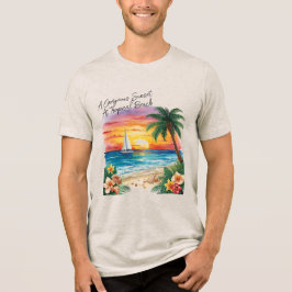 Um pôr do sol deslumbrante na praia tropical, féri