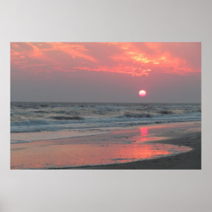 Um por do sol perfeito - ilha do carvalho, poster