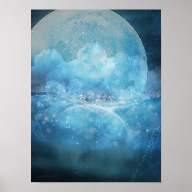 Um Poster azul oceânico (Frente)