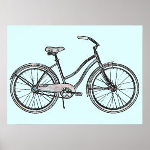 Um Poster de bicicleta retrô