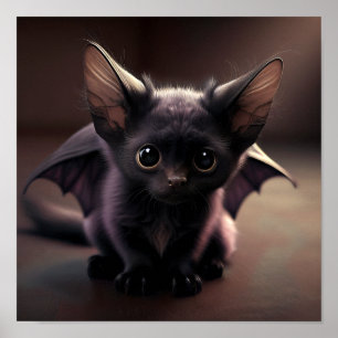 Um Poster De Gato De Bat Adorável