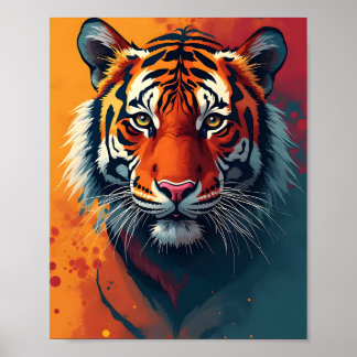 Um poster de tigre retrato fechado