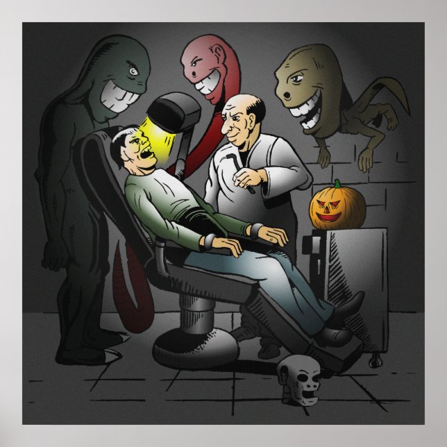 Um pôster de uma Noite de Halloween no Dentista (Frente)