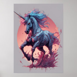 Um Poster de Unicórnio Zombie