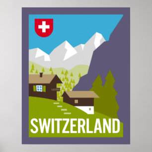 Um poster de viagens da suiça