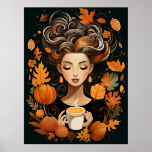 Um Poster para os entusiastas do outono e do café