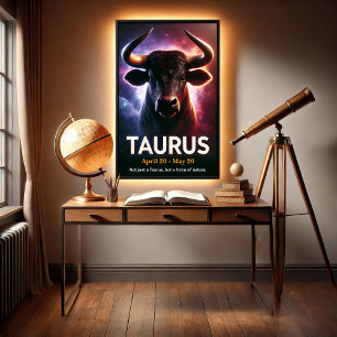 Um pôster zodiacal do Touro cósmico