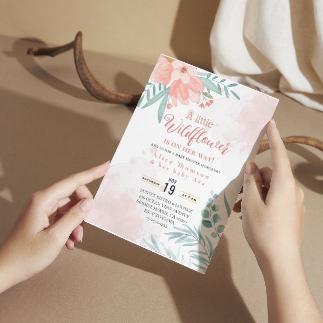 um pouco de convite para chá de fraldas de flor si (Criador carregado)