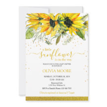 Um pouco de convite para chá de fraldas de girasso