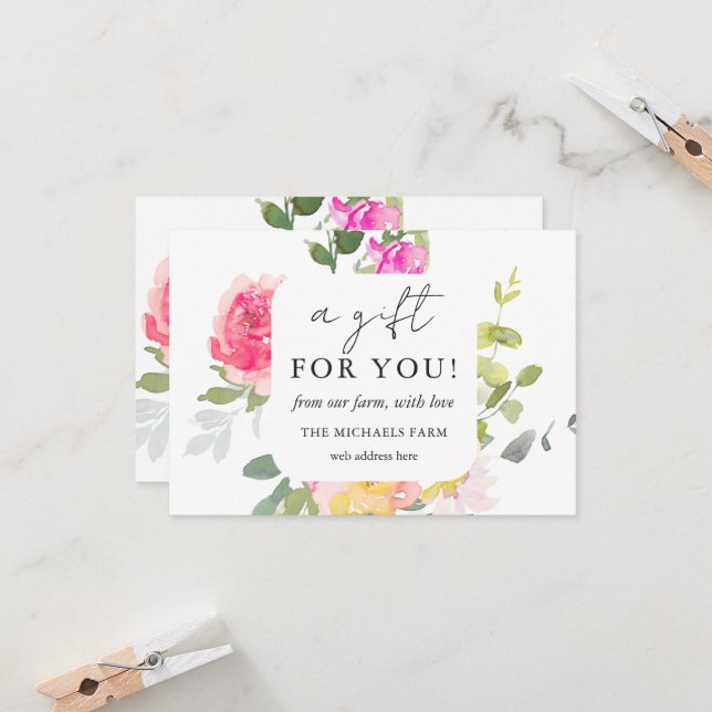 Um presente para você Certificado de Presente Flor (Frente/Verso In Situ)