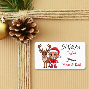 Um Presente para Você do Papai Noel Etiqueta de