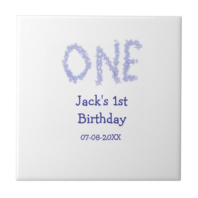 Um primeiro aniversario moderno de menino brilhant (Frente)