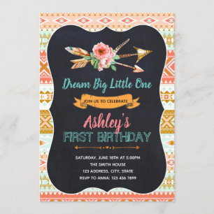 Um primeiro convite selvagem tribal do aniversário