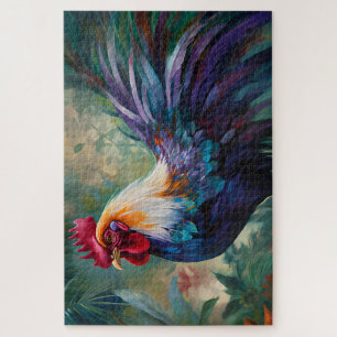 Um Quebra-cabeça de pintura de galo encantador