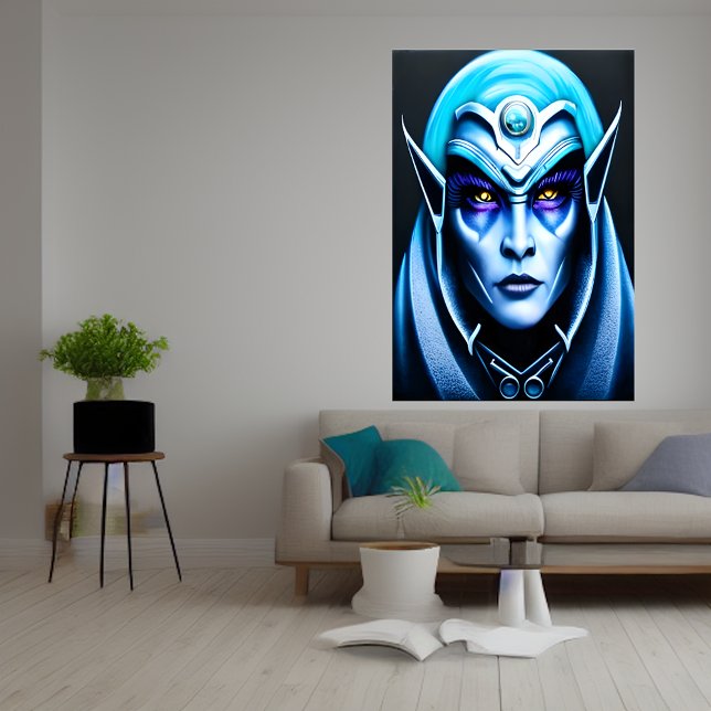 Um retrato da alienígena azul | AI Art Poster (Criador carregado)