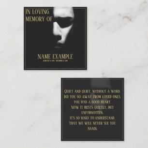 Um rosto adormecido em meio cartão de nota sombra