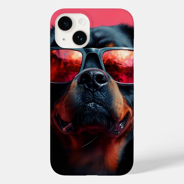 Um rottweiler legal com óculos de sol (Verso)