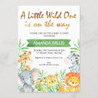 Um safari selvagem animais convite para chá de fra