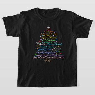 Um Salvador é Nascido Camisas de Árvore de Natal L