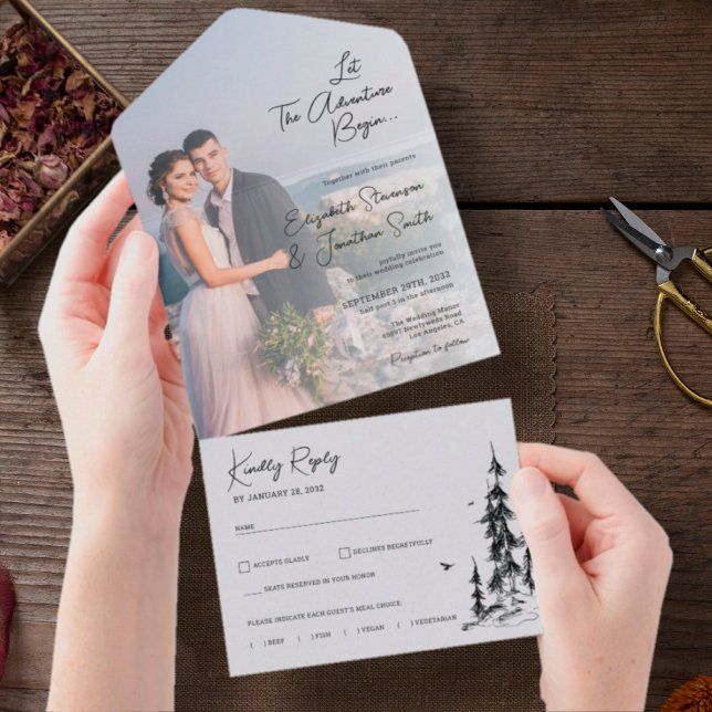 Um simples casamento de RSVP moderno da Floresta d (Criador carregado)