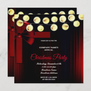 Um simples Convite de festas de Natal Vermelho