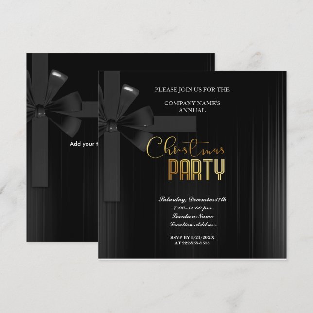 Um simples Convite de festas de Natal Vermelho (Frente/Verso)