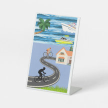 Um sinal de viagem para lembrar o pedestal