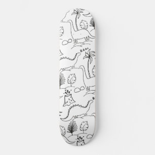 Um skate com dinossauros bonitos.