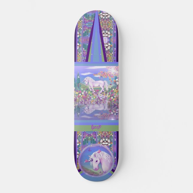 Um skate de paraíso roxo (Frente)