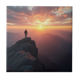 Um sol majestoso visto do pico da montanha