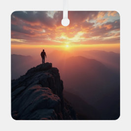 Um sol majestoso visto do pico da montanha