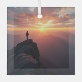 Um sol majestoso visto do pico da montanha