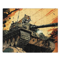 Um tanque Tiger com um tigre