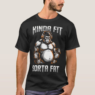 Um Tanto em Forma Meio Gordo Camiseta de Treino En
