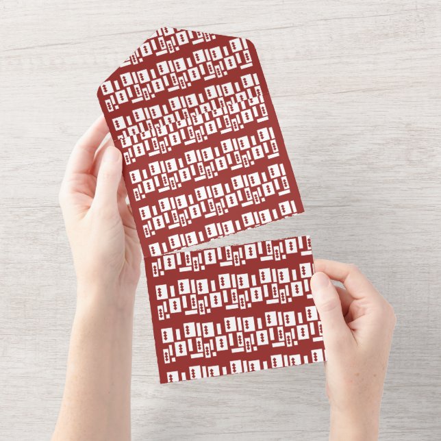 Um tapete vermelho com padrão texturizado é espalh (Aba destacável)