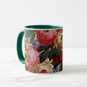 Um Tecido Felipe Jacobs Peony e caneca Rosa