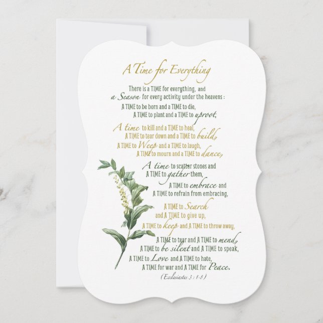 Um tempo para tudo - Eclesiastes 3: 1-8 (Frente)