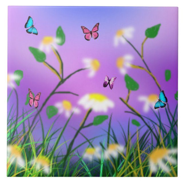 Um Toque De Primavera, Grande Azulejo De Cerâmica (Frente)