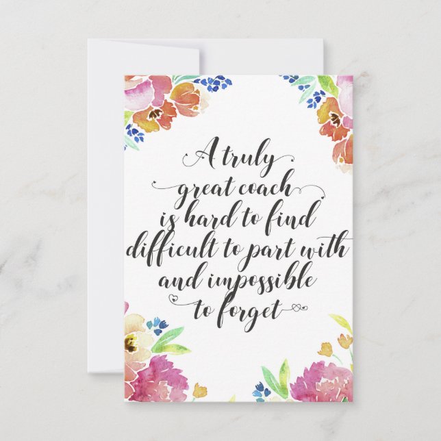 Um treinador verdadeiramente excelente citando o o (Frente)