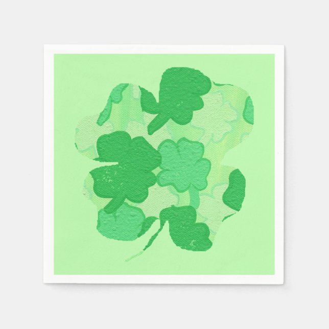 Um Trevo de Guardanapos de Papel Shamrocks (Frente)