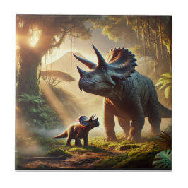 Um Tricerátopo adulto majestoso