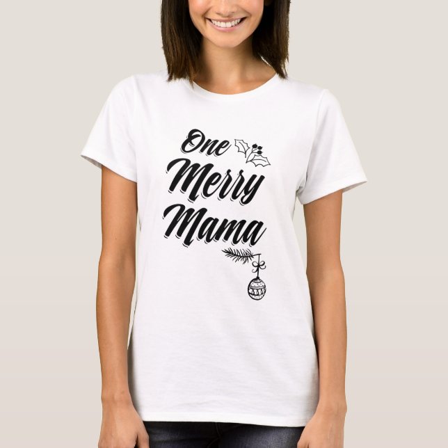 Um tshirt alegre do Mama Camisa Natal Mamã Xmas (Frente)