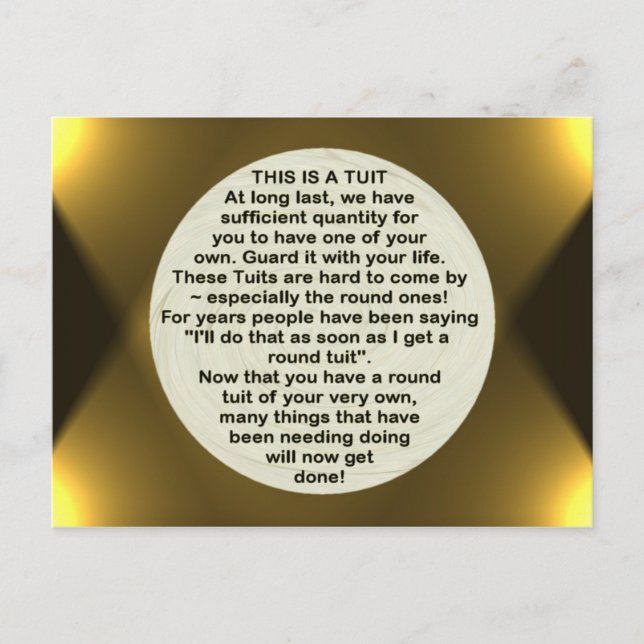 Um Tuit Redondo ~ cartão postal (Frente)