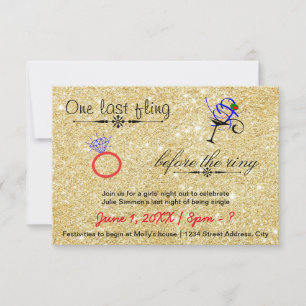 Um Último Voo/Dourado - Convite Bachelorette 3x5