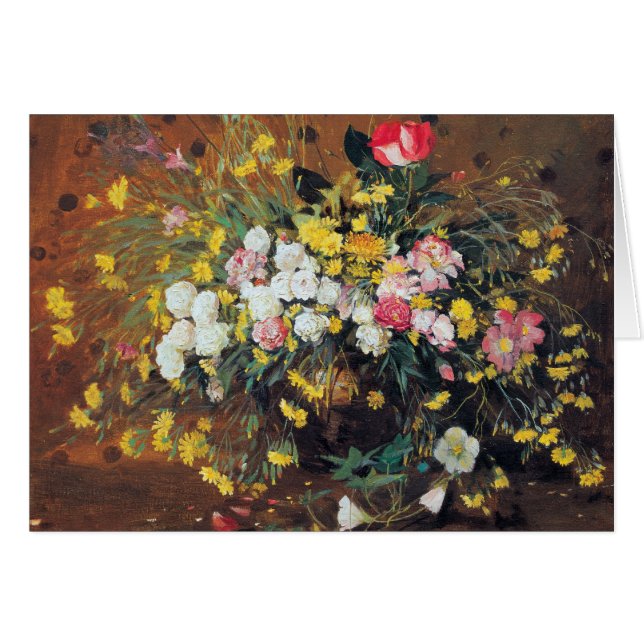 Um vaso do cartão das flores (Frente Horizontal)