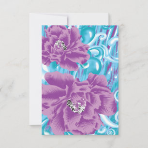 Um vibrante design de tecido com roxo e turq