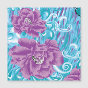 Um vibrante design de tecido com roxo e turq