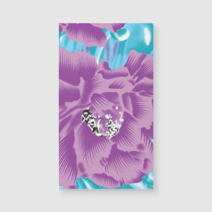 Um vibrante design de tecido com roxo e turquesa