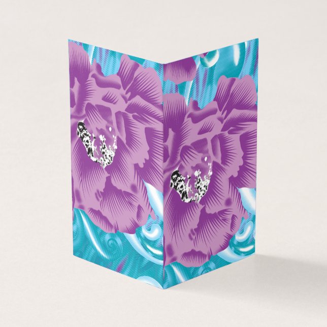 Um vibrante design de tecido com roxo e turquesa (Exterior)