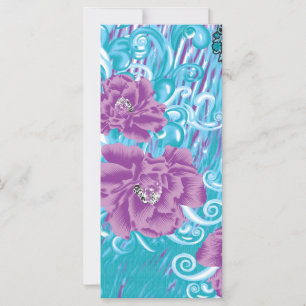 Um vibrante design de tecido com roxo e turquesa